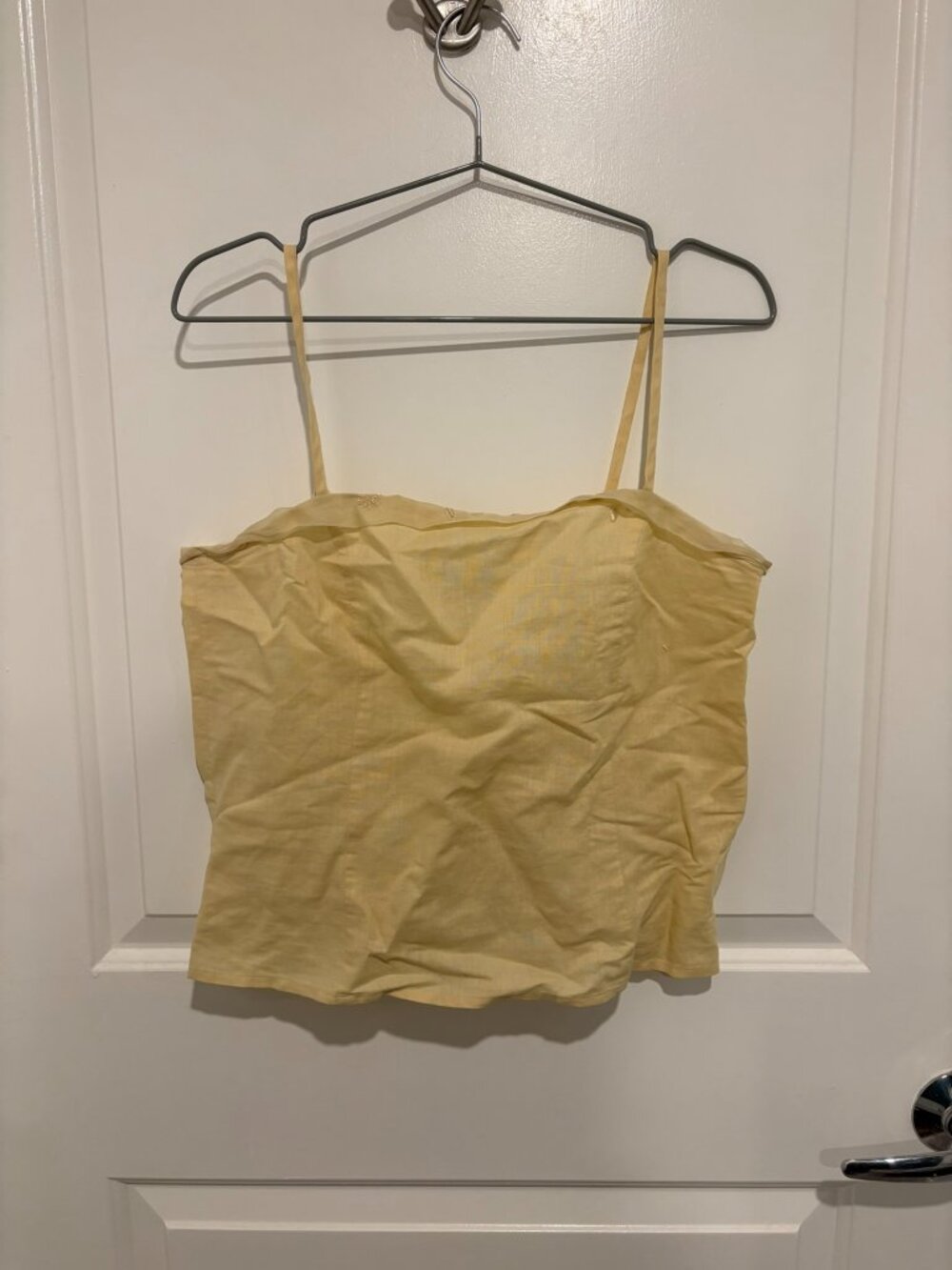 Y2K Yellow linen tank top